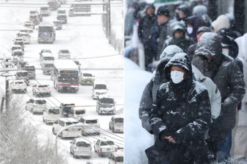 北海道で猛吹雪 | 新千歳空港では依然2000人が足止めされ床で寝泊まり